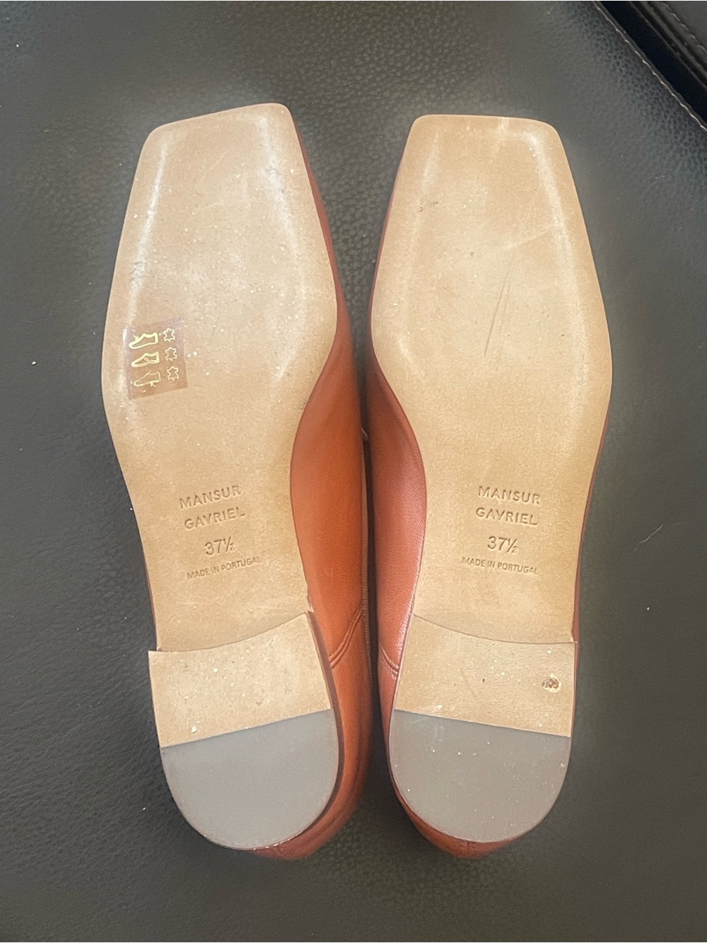Brand New, Mansur Gavriel Maple Leather Square-Toe Ballet Flats, Size 37.5 - Picture 2 of 10